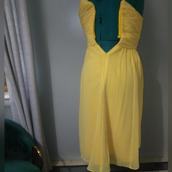 Ralph Lauren Buttery Yellow Evening Strapless Chiffon Dress, Sz 8 - Picture 4 of 8